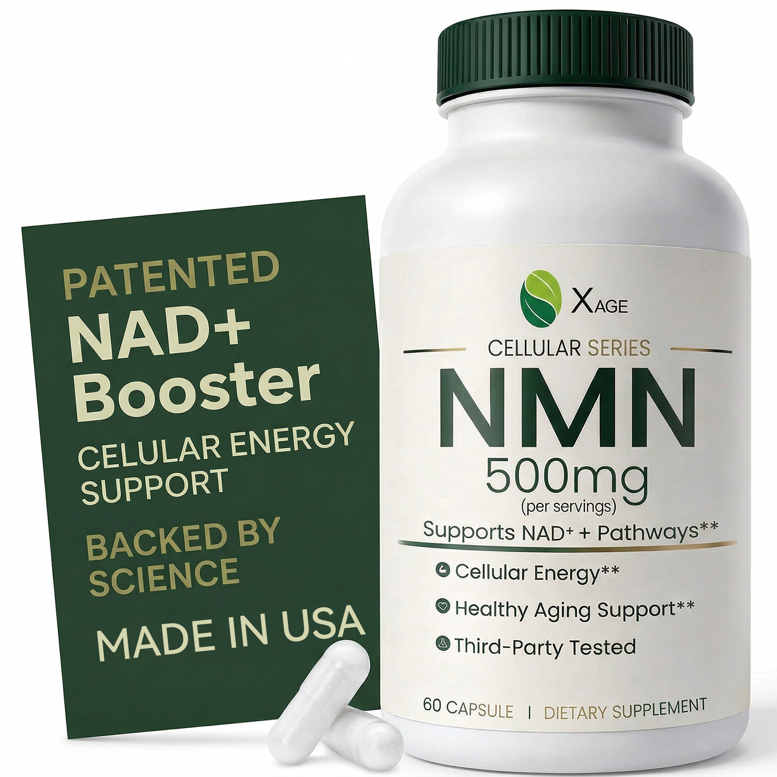 NMN Supplement – 15,000mg Total NMN per Bottle – High-Potency Formula Supporting NAD⁺ Pathways, Cellular Energy & Healthy Aging – 60 Capsules